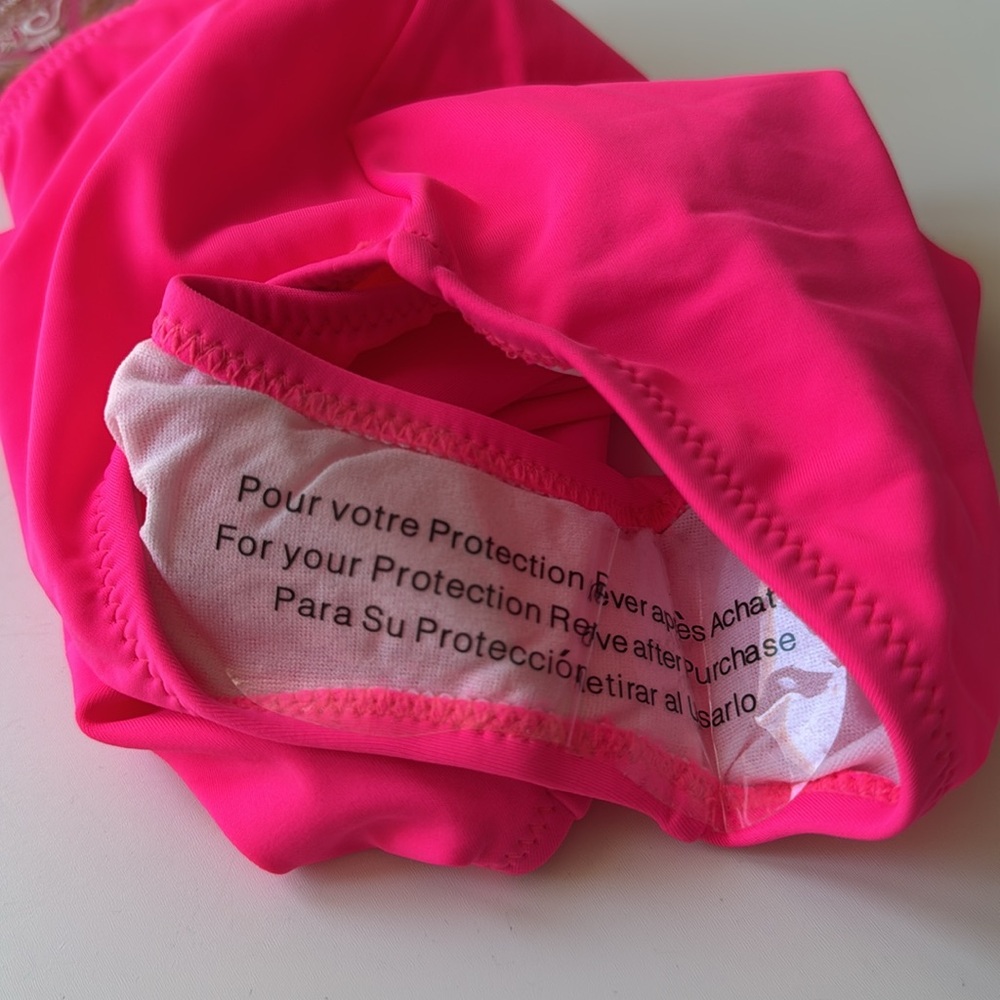 Kanu Surf Bright Pink Swimsuit with Striped Straps 2T - Picture 7 of 7